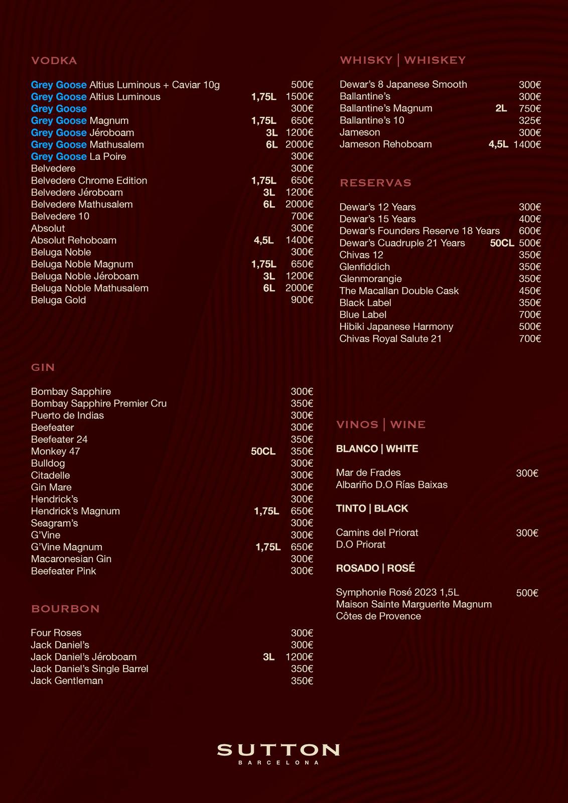 carta mesas vip sutton